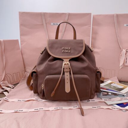 miu miu Medium Canvas and leather backpack
