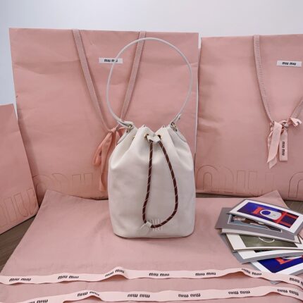 miu miu Gabardine pouch bucket bag