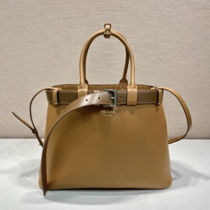 Prada Buckle large leather handbag with belt