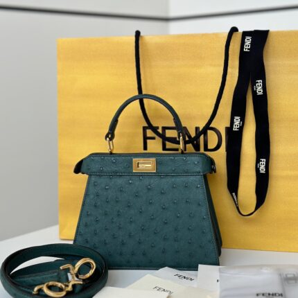 Fendi Peekaboo ISeeU Petite Ostrich Leather Bag
