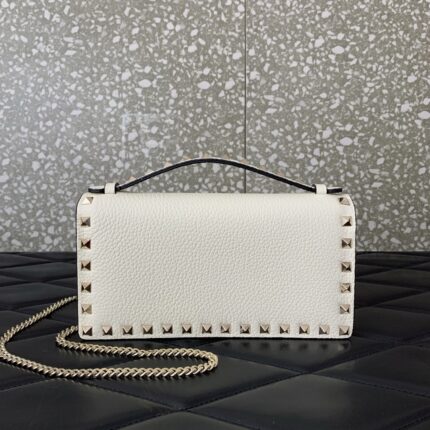 Valentino Garavani Rockstud Leather Wallet on a Chain