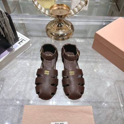 miu miu Ruches nappa leather fisherman's sandals